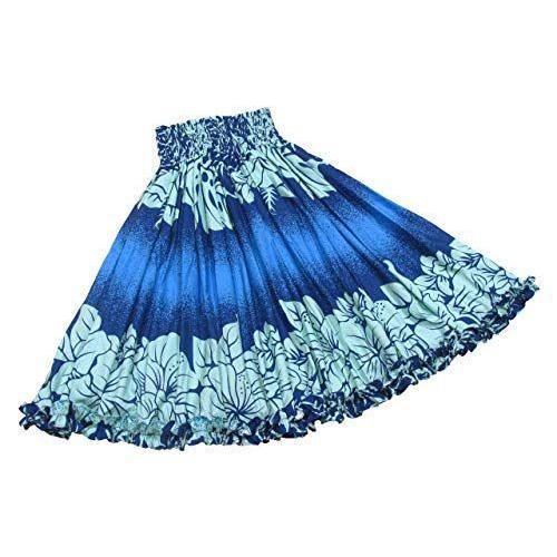 新規購入 パウケース付き フラ 裾フリルのパウスカート ブルー ハイビスカス 3336 70cm ゴム4本 ポイント10倍 Zoetalentsolutions Com
