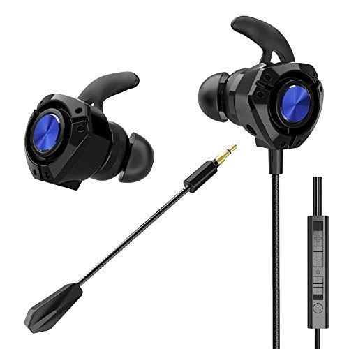 Conym ゲーミングイヤホン イヤホンマイク マイク付きイヤホン ヘッドセット マイクミュート イヤフォン カナル型 重