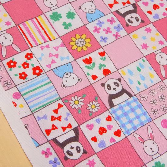 動物柄 生地 かわいい動物たち ブロック レトロアニマル 布 子供 CB