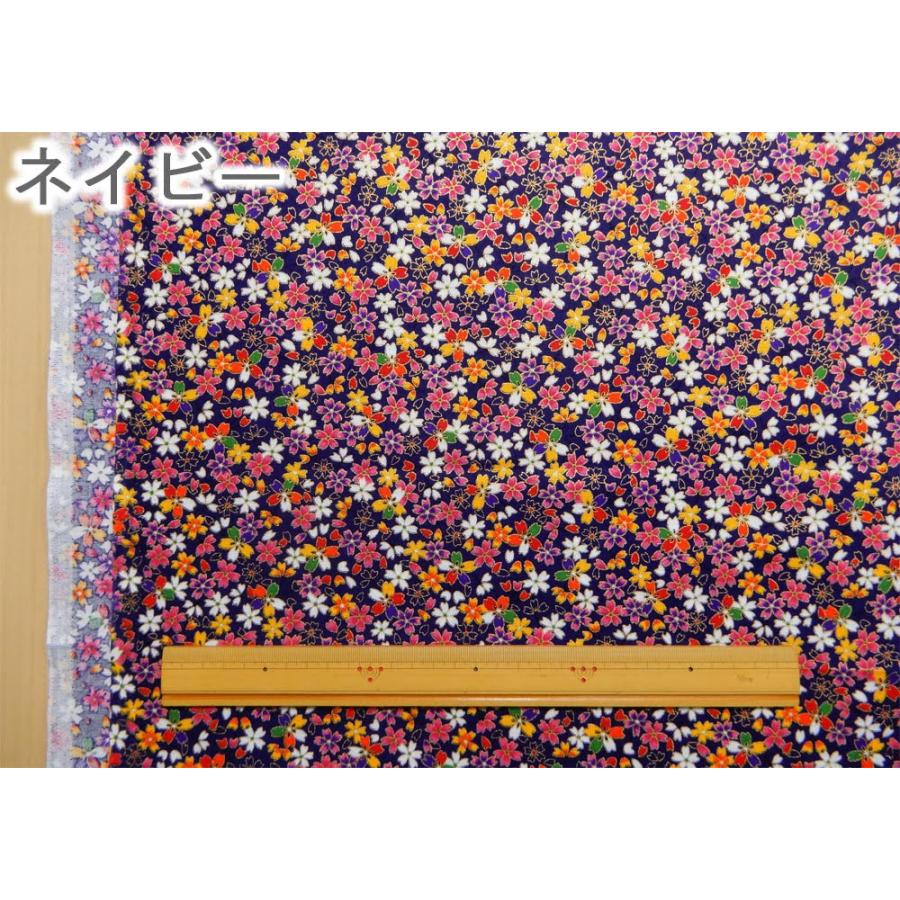 和柄 生地 小桜金紛 桜 千代紙プリント 細布 金彩 シーチング 綿 和柄 生地 小桜金紛 桜 千代紙プリント 細布 金彩 シーチング 綿