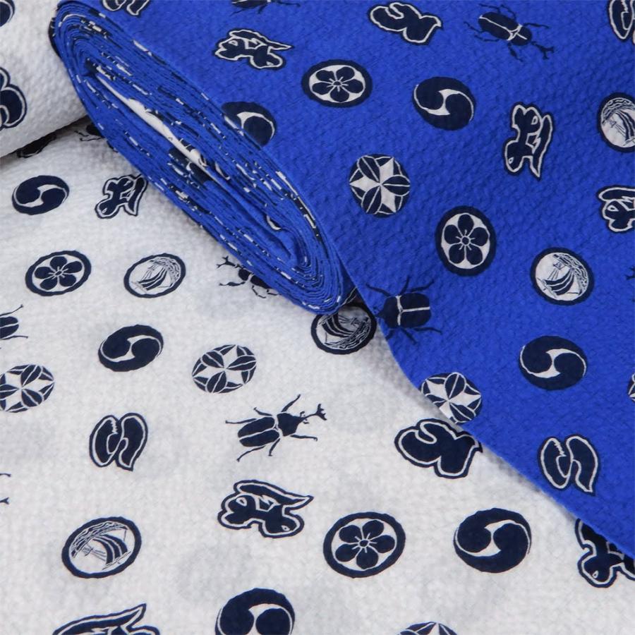 リップル 生地 子供 かまわぬ 浴衣 甚平 パジャマ 布 和柄 男の子 白 青 系 布地 110cm幅 商用利用可 メール便1.5m迄 :  コットンハウスセシール 生地 通販 - 通販 - Yahoo!ショッピング