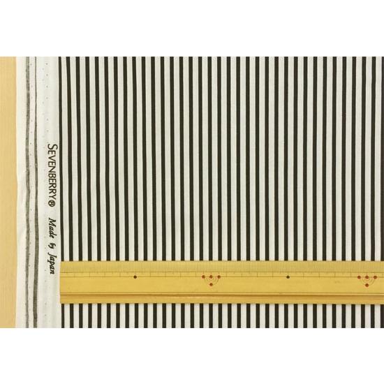 生地 ストライプ 綿100% ブロード 黒 モノトーン セブンベリー