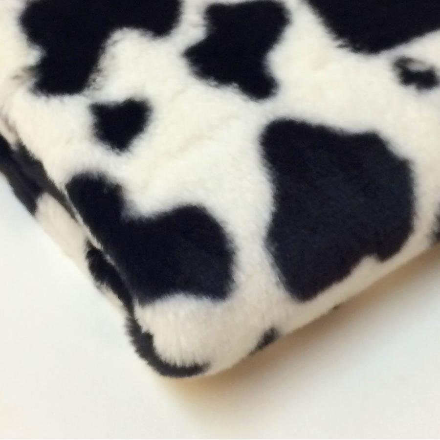 ボア 生地 カットクロス 片面アニマルボア ウシ柄 牛 ホルスタイン