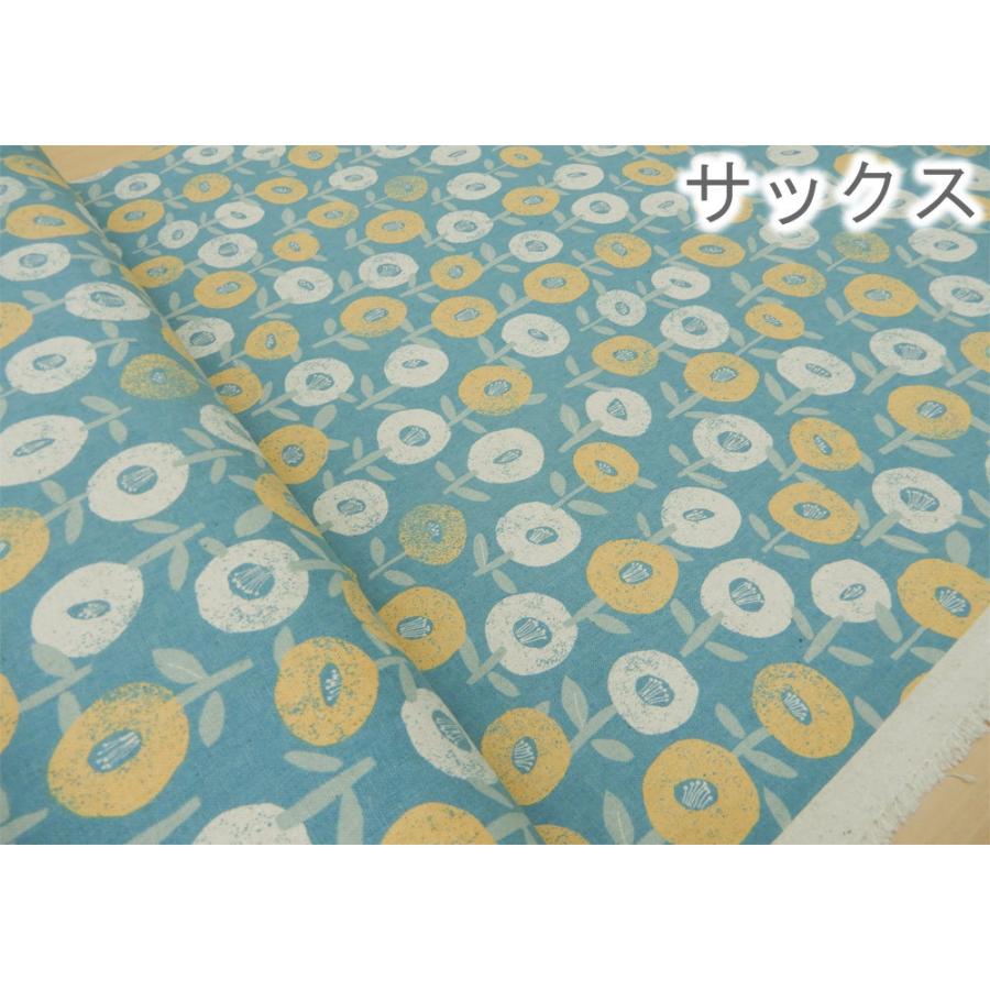 生地 花柄 北欧風 おしゃれ 綿麻キャンバス スタンプフラワー プリント 布 コットン リネン ファブリック おしゃれ 生地屋さん 2 コットンハウスセシール 生地 通販 通販 Yahoo ショッピング
