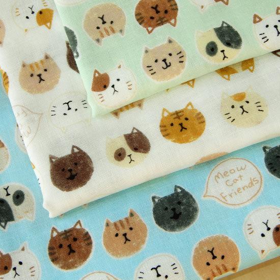 猫柄 ダブルガーゼ 生地 動物柄 Meow Cat Friends ニャーキャットフレンズ ガーゼマスク おしゃれ 布 子供 ベビー Ap 2 コットンハウスセシール 生地 通販 通販 Yahoo ショッピング