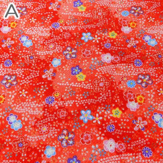 生地 ちりめん はぎれ 金彩 和柄 カットちりめん 35cm×33cm 縮緬生地