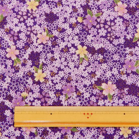 桜 ちりめん 生地 はぎれ 金彩 和柄 カットちりめん 35cm×33cm 縮緬