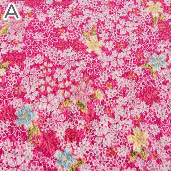 桜 ちりめん 生地 はぎれ 金彩 和柄 カットちりめん 35cm×33cm 縮緬