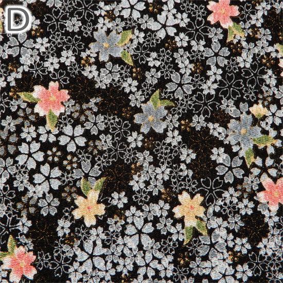 桜 ちりめん 生地 はぎれ 金彩 和柄 カットちりめん 35cm×33cm 縮緬