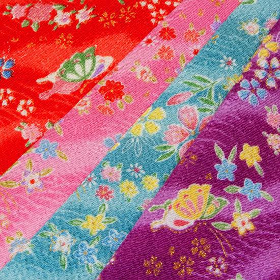 生地 ちりめん 金彩 はぎれ 和柄 カットちりめん 35cm×33cm 縮緬