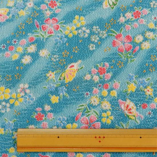 生地 ちりめん 金彩 はぎれ 和柄 カットちりめん 35cm×33cm 縮緬生地