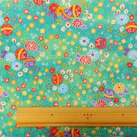 ちりめん生地 金彩 はぎれ 和柄 カットちりめん 35cm×33cm 縮緬生地 京