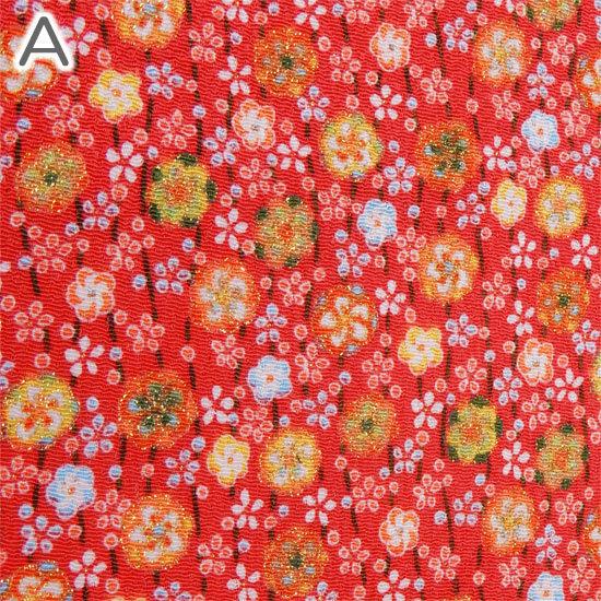 ちりめん 生地 はぎれ 金彩 和柄 カットちりめん 35cm×33cm 縮緬生地