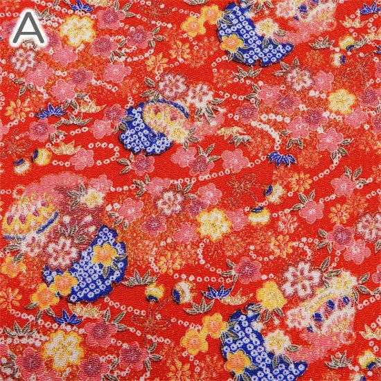 ちりめん 生地 はぎれ 金彩 和柄 カットちりめん 35cm×33cm 縮緬生地