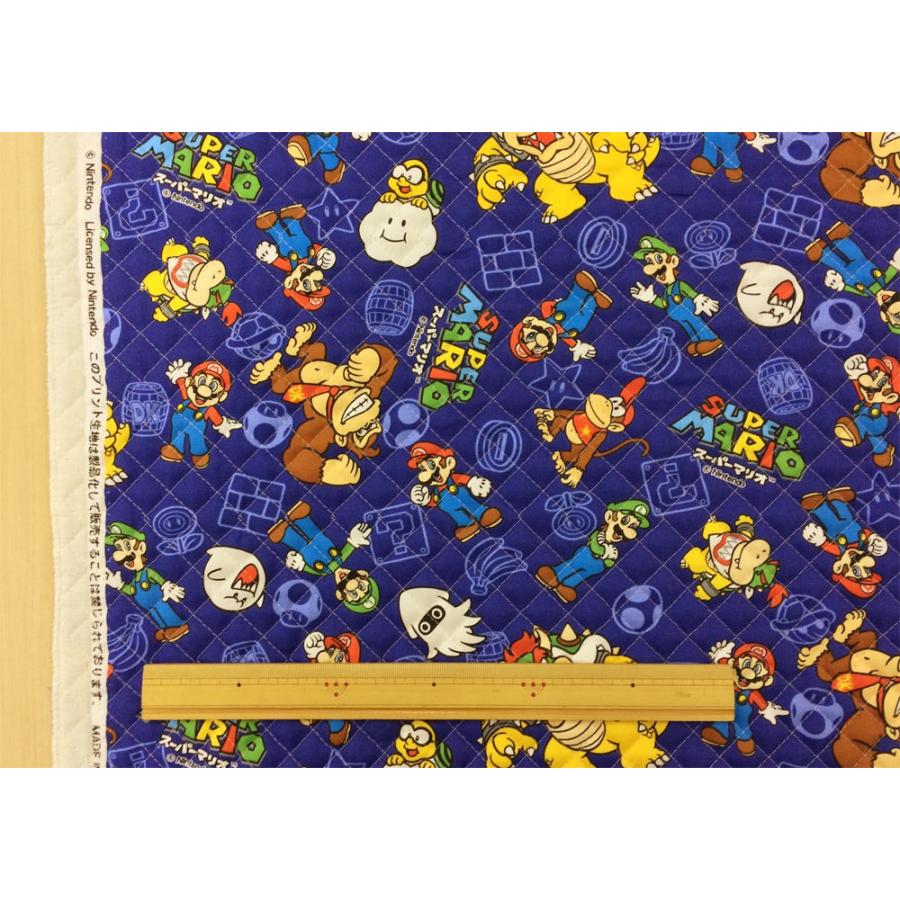 キルティング 生地 マリオ 布 キルト キャラクター スーパーマリオブラザーズ 紺 子供 男の子 生地屋 Gq3228 1 コットンハウスセシール 生地 通販 通販 Yahoo ショッピング