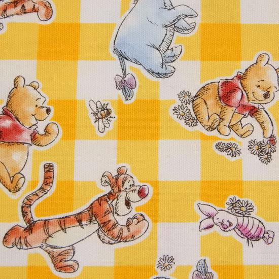 生地 くまのプーさん くま柄 ピクニック 布 ディズニー キャラクター 黄色 綿 オックス チェック 子供 布地 110cm幅 商用利用不可 メール便2mまで可 Gr1102 1 コットンハウスセシール 生地 通販 通販 Yahoo ショッピング