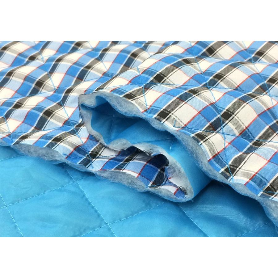 キルティング生地 リバーシブル キルト生地 無地 チェック 青 ピンク