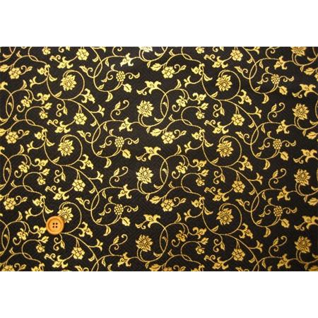 金襴生地 布 古代 紗綾形に花唐草 黒 和柄 金らん メール便は2mまで可能 Kin 9032 2 コットンハウスセシール 生地 通販 通販 Yahoo ショッピング