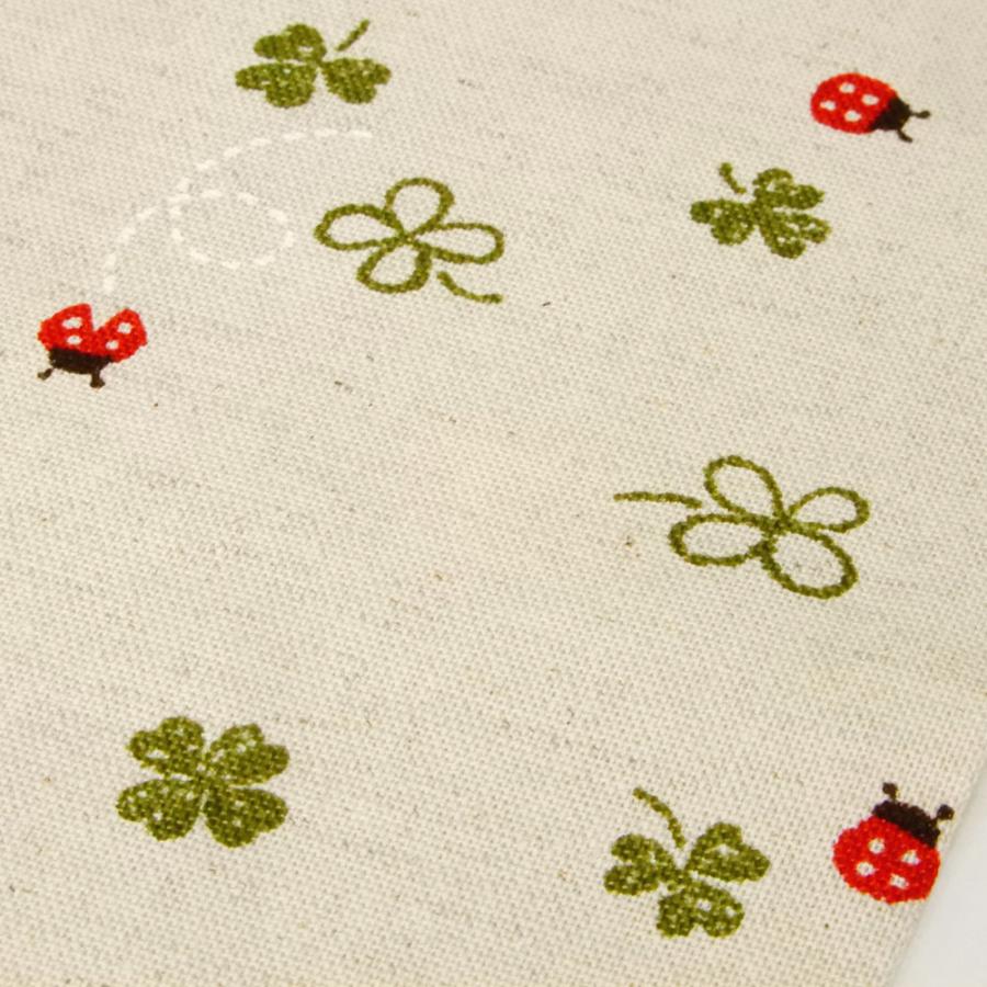 生地 布 コットンリネン 綿麻キャンバス てんとう虫とクローバー 生成り 子供 かわいい コットンこばやし 生地屋 メール便2mまで可能 Ksp4965 A コットンハウスセシール 生地 通販 通販 Yahoo ショッピング