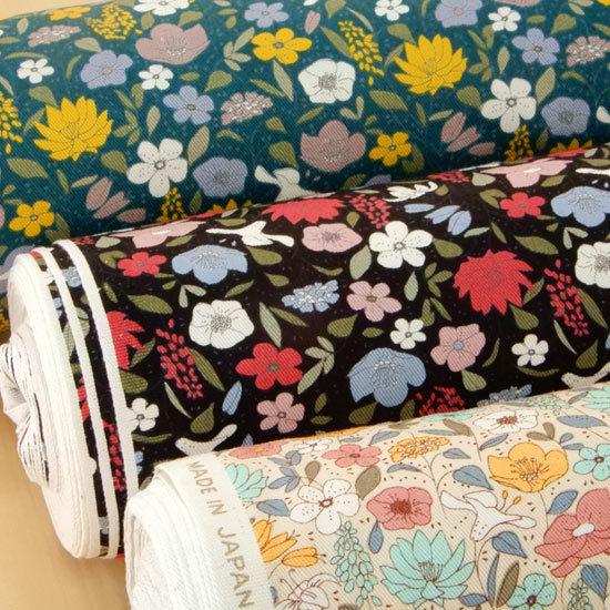 生地 花柄 布 リバティ風 小花柄 のの花 おしゃれ レトロ 綿ツイル ベージュ 緑 黒 系 コットンこばやし 布地 110cm幅 商用利用可能 メール便2mまで可 Kts6752 コットンハウスセシール 生地 通販 通販 Yahoo ショッピング
