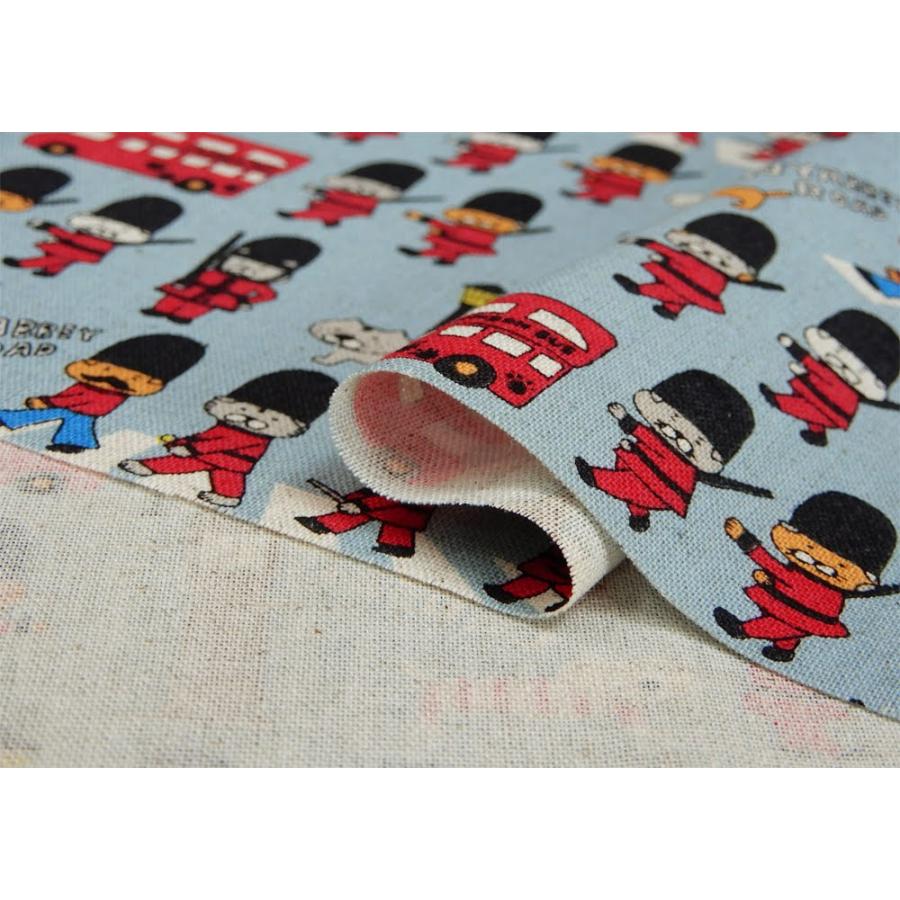 感謝価格　猫柄　コットンこばやし　10cmプリーツポーチ　人気 生地 猫柄 ねこ コットンリネン in London 綿麻キャンバス