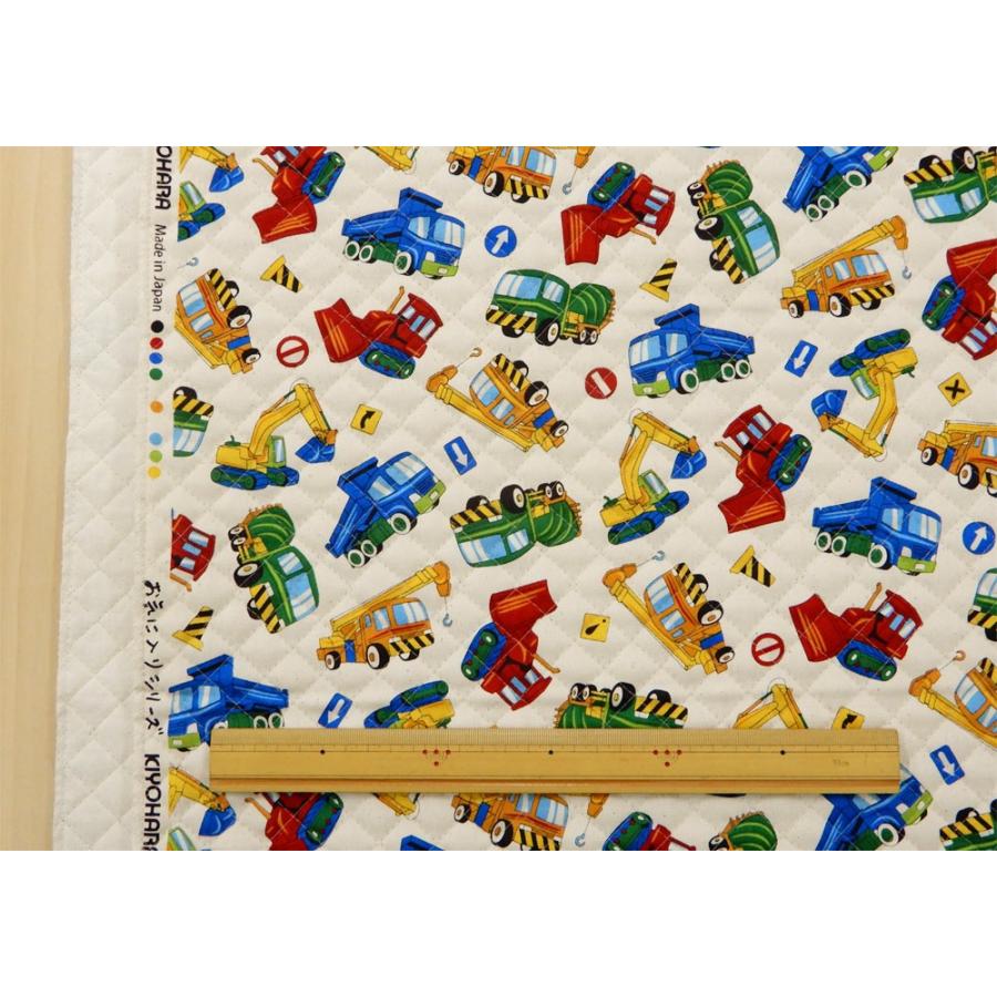 車柄 キルティング 生地 キルト 働くクルマ かっこいい 乗り物 男の子 子供 布 手芸 生成り Mowf105q コットンハウスセシール 生地 通販 通販 Yahoo ショッピング