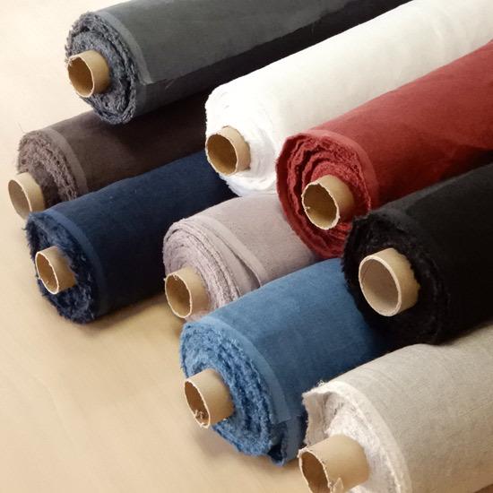 リネン 生地 麻 無地 洋服 60番手 タンブラー加工 麻100％ 布 服地