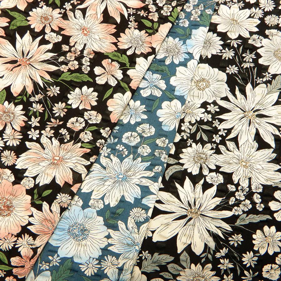 リップル生地 花柄 浴衣 ボタニカルフラワー 布 甚平 おしゃれ 布地 110cm幅 商用利用可 メール便1mまで 爆買 : コットンハウスセシール  生地 通販 - 通販 - Yahoo!ショッピング