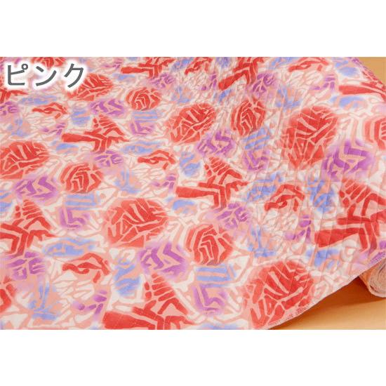 キルティング 生地 キルト ハワイアン柄 布 モラ風 ピンク 青 系