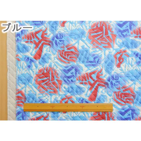 キルティング生地 キルト ハワイアン柄 モラ風 布 ピンク 青 系