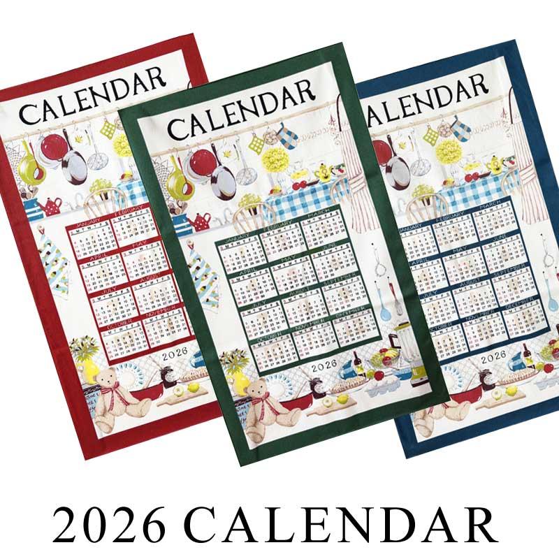 2026年タペストリーカレンダー メール便送料無料 くま柄 布 インテリア