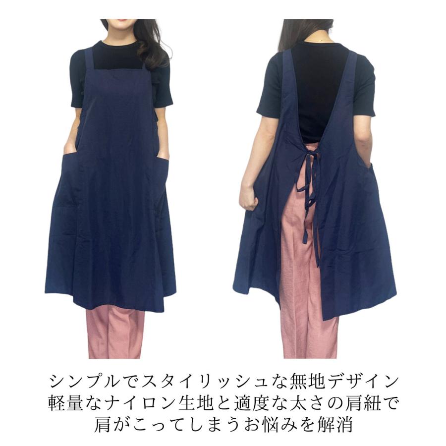 強力撥水ナイロンリブ付かっぽう着 チュニック エプロン スモック 強撥