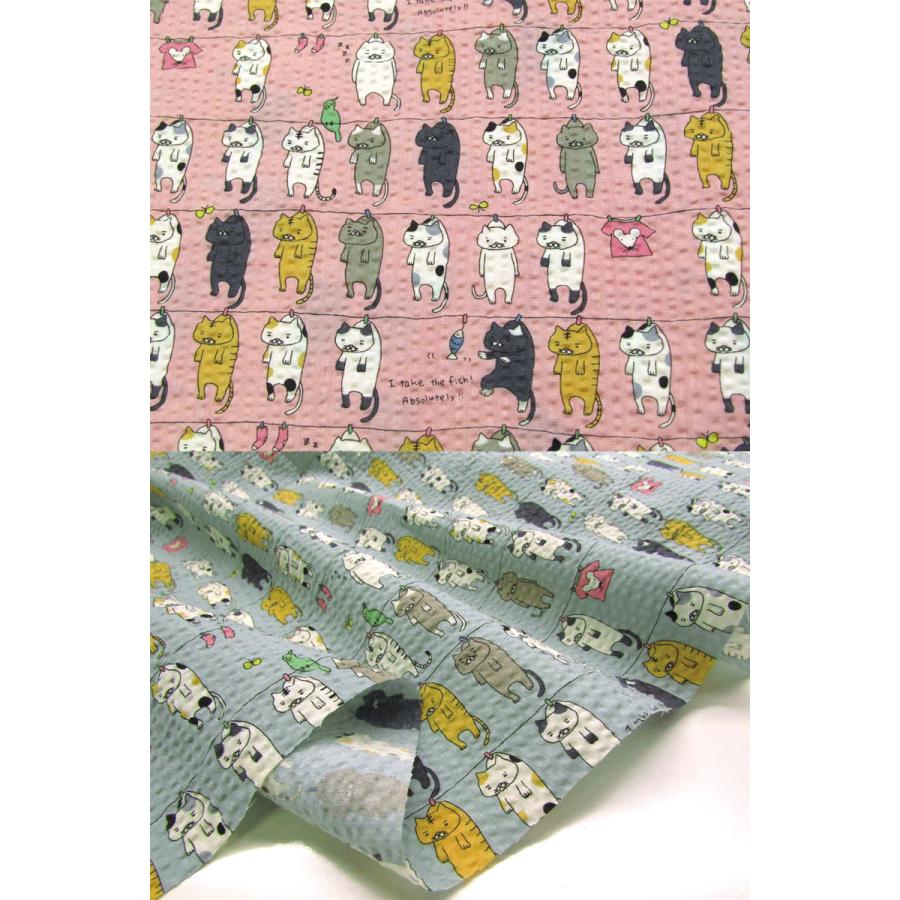 コットンこばやし リップル ねこの洗濯干し（単位50cm） : コットン