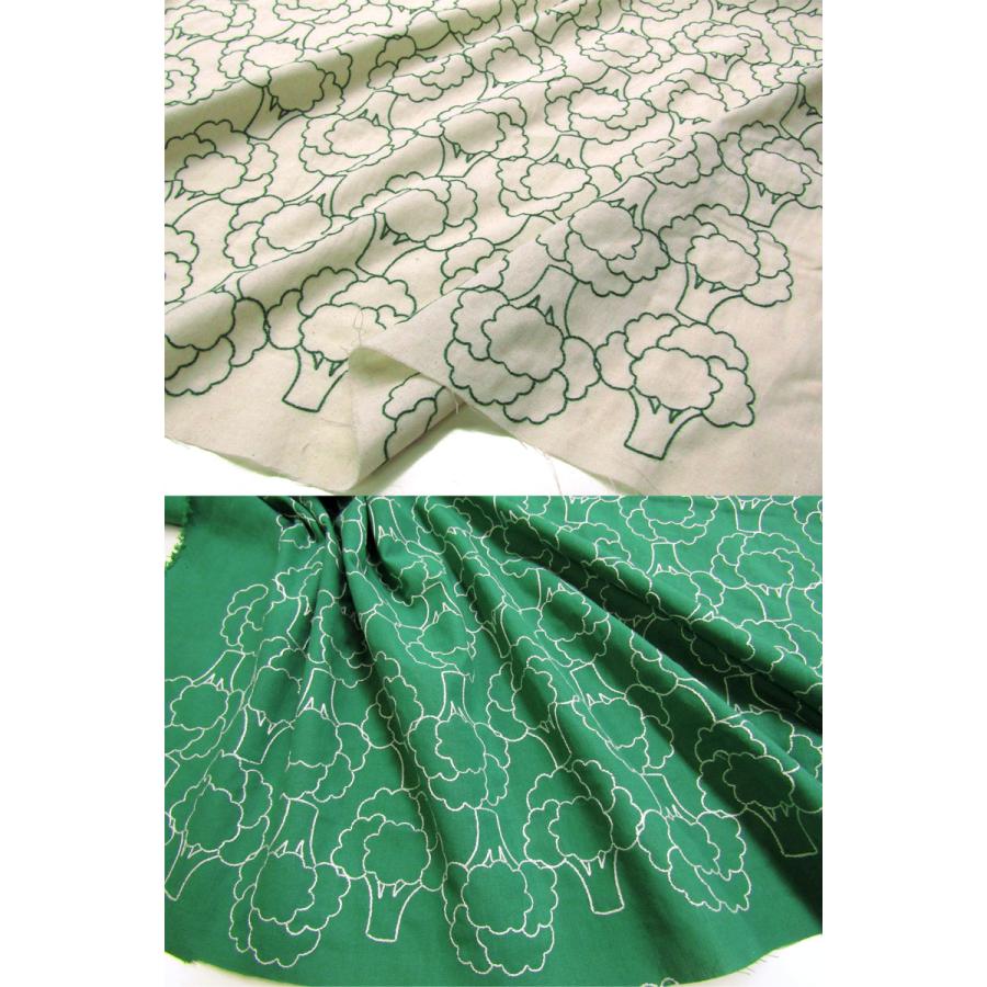 シーチング 刺繍ファブリックベジタブル野菜（単位50cm） : コットン