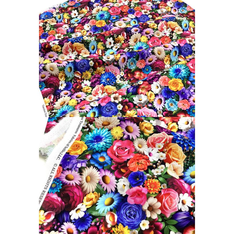USAコットン TIMELESS TREASURES fabrics Multi Day of the Dead Fleur（単位50cm ...