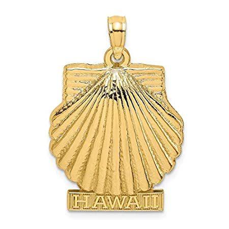 特別価格14k Open Jew好評販売中 Necklace Pendant Shell Scallop Hawaii Polished Solid Gold back ネックレス、ペンダント 【国際ブランド】