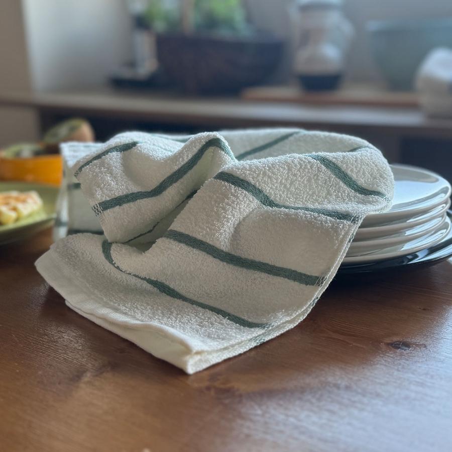 タオル フェイスタオル 薄手 泉州タオル 国産 キッチンタオル キッチン 泉州タオル フェイスタオル 綿100％ コットン100％ 吸水 ボーダー柄 エコ 3枚セット | 泉州タオル | 07