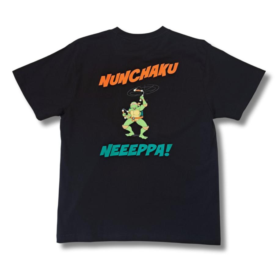 サウナボーイ × TMNT - ヌンチャクネッパ Tシャツ (black