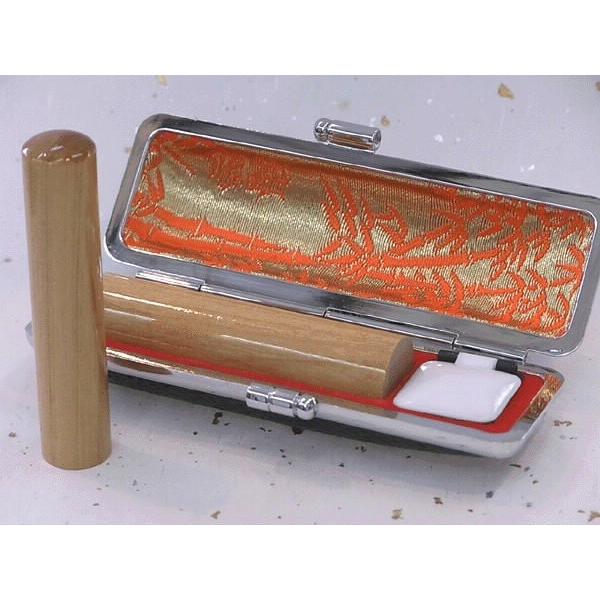 山桜の木印鑑13.5ミリ×60ミリ実印用ケース付　実印用 男性　女性　手彫り　開運　やまざくら いんかん　はんこ　実印
