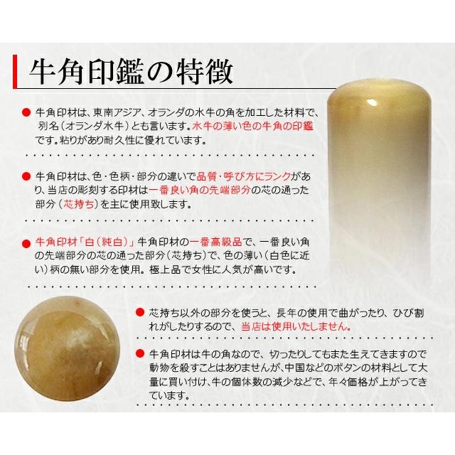 印鑑 銀行印 個人印鑑 牛角印材（色柄入）12mm ケース付 銀行用 男性 女性 手彫り 開運 銀行印 手仕上の画像