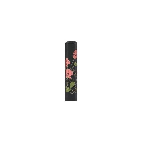 すみれ/花蒔絵印鑑 黒水牛 〔12mm丸×長さ60mm〕ケース無