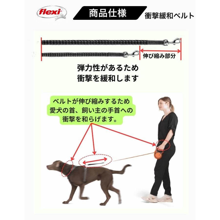 フレキシリード ジャイアント 10m 衝撃緩和ベルトセット flexi（フレキシ） フレキシリード 衝撃緩和ベルト 伸縮リード 愛犬の