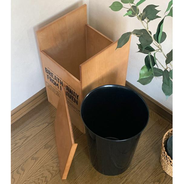 木製 ごみ箱 ブラウン 角型 おしゃれ ダストボックス プラスチック中箱付き  BREAブレア｜country-hokkaido｜02