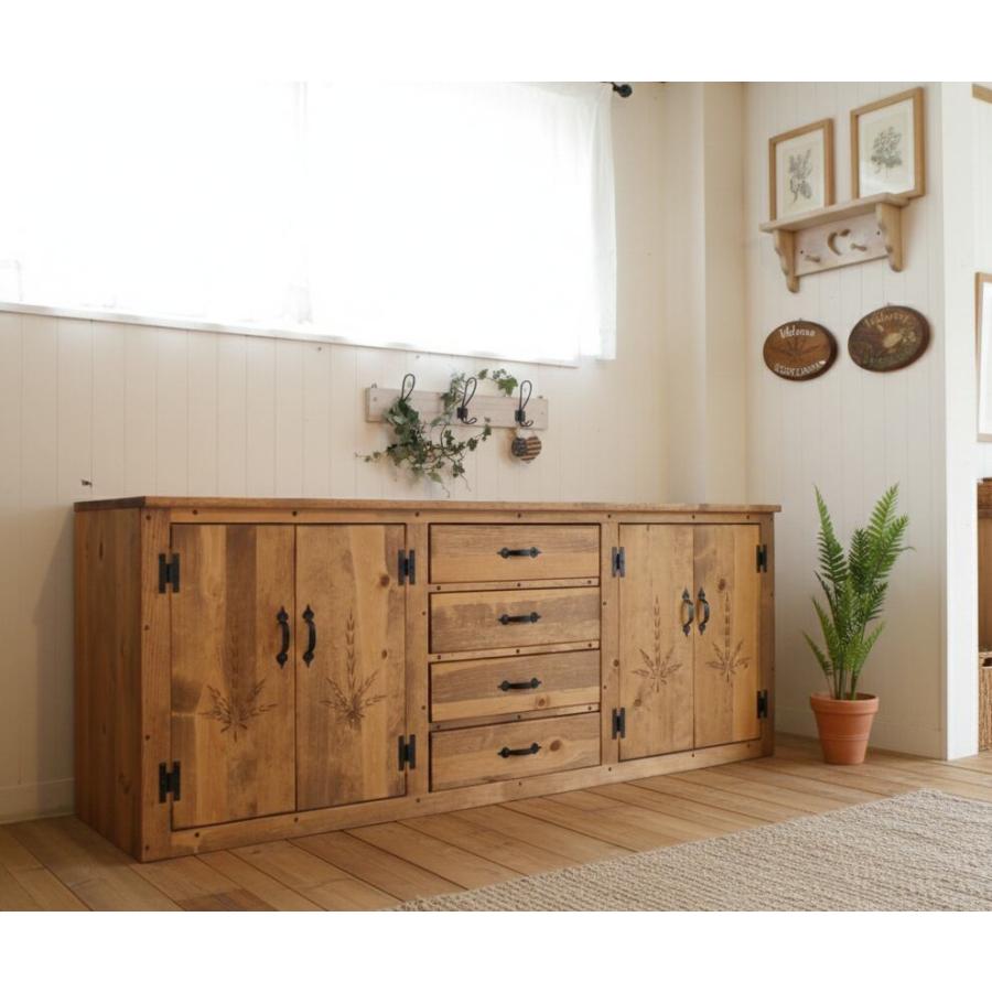 アメリカンカントリー 1650sideboard 彫刻 麦穂彫刻 くり抜き 戸棚
