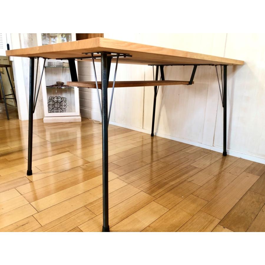 鉄脚テーブルオプション＞ アンダーシェルフ : オーダー家具のキノカ