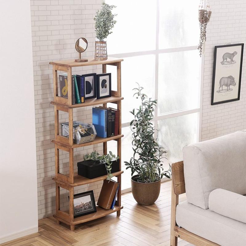 組み木 細工 楔 無垢材 古木 アンティーク ウッド オープン ラック 棚 6段