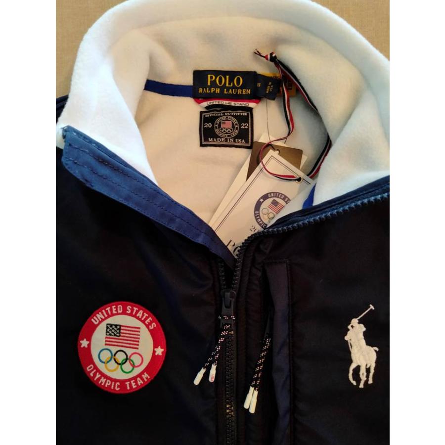 現行✨ ポロラルフローレン ナイロンジャケット ポニー刺繍 ネイビー フリース 美品現行ポロラルフローレン2wayナイロンジャケットポニー刺繍赤紺