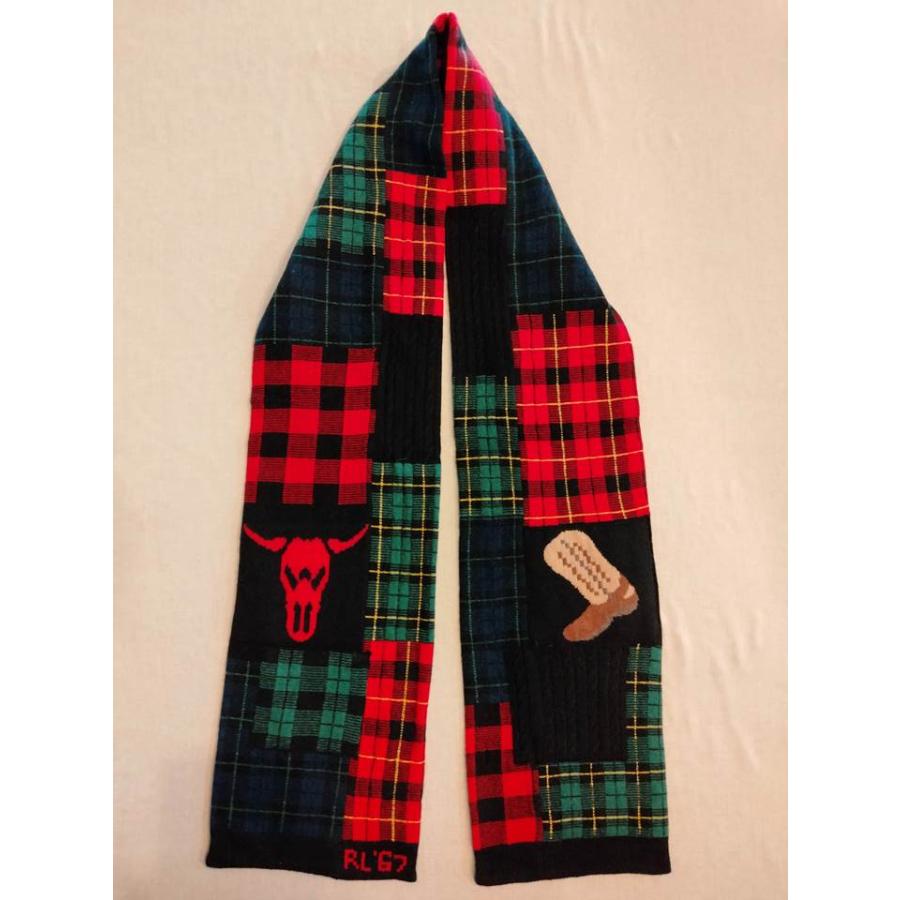 ポロ ラルフローレン マフラー パッチワーク チェック ウエスタン Polo Ralph Lauren スカーフ ニット ストール カントリー country_4