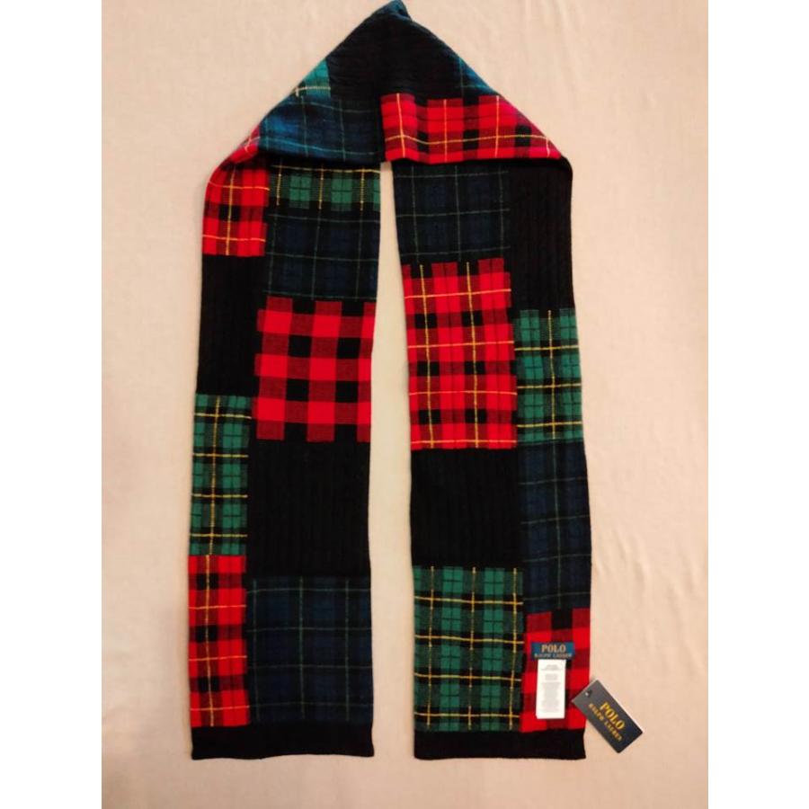 ポロ ラルフローレン マフラー パッチワーク チェック ウエスタン Polo Ralph Lauren スカーフ ニット ストール カントリー country_5