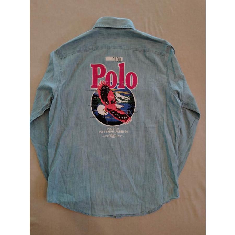 90s　POLO SPORTSMAN　ラルフ　バックプリント　シャンブレーシャツ POLO RALPH LAUREN（ポロ・ラルフローレン） ポロ ラルフローレン